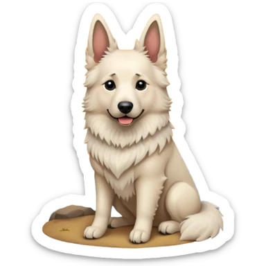 White belgian Shepard sit in A sunset   sticker