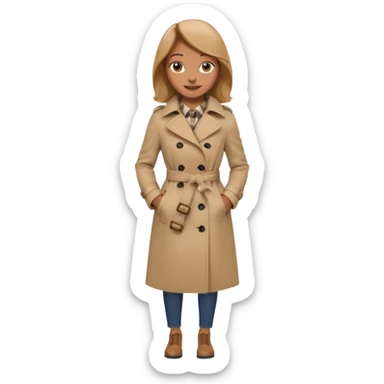 Full body Woman wearing Burberry coat sticker