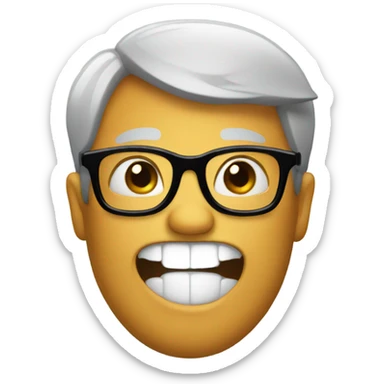 buckteeth with glasses sticker