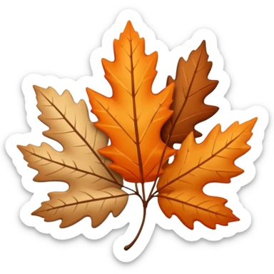 A kawai sticker autumn leaves around it, cozy fall colors (orange, brown, beige), playful and modern style, glossy finish, minimalistic but expressive, symbolizing a Fall Reading Challenge. sticker