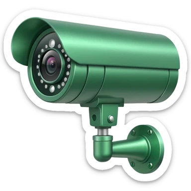 Green corporate CCTV camera facing left sticker