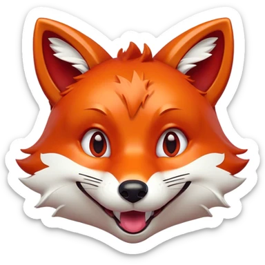 Cinematic Comical Fox Portrait Emoji, Head tilted dramatically with an exaggeratedly amused expression, featuring a striking red Fur with bold white patches and wide, expressive amber eyes filled with playful disbelief, Simplified yet hilariously expressive features, highly detailed, glowing with a slightly sassy glow, high shine, dramatic yet playful, stylized with an air of cheeky mischief, bright and endearing, soft glowing outline, capturing the essence of a spirited and over-the-top fox, so meme-worthy it feels like it could side-eye its way into woodland internet fame instantly! sticker
