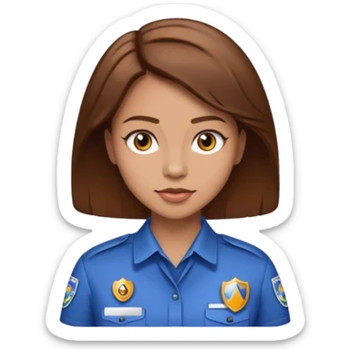 Brown hair brown eyes light skin female journalist sticker