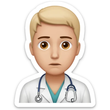 They need some concern on their face; they need to be considering one of two medical options. Can you draw these as people and not as doctors!!!! sticker