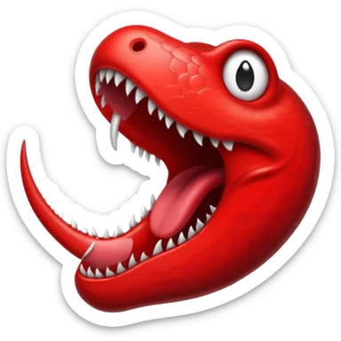 Forked serpent tongue emerging from shadowed mouth, seductive and threatening sticker