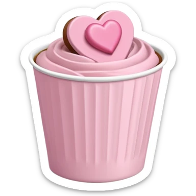 Two glossy square milk chocolate pralines placed diagonally, each in a white ridged paper cup, topped with a soft pastel pink heart icing with subtle sugar sparkle.
Cute minimal emoji-style, realistic and polished, clean studio lighting, pure white background, smooth 3D render, high resolution. sticker