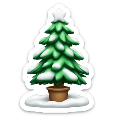 Christmas tree with snow on it  sticker