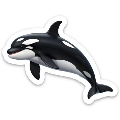 I want a realistic emoji of an orca whale leaping from the water with the moon illuminating the sky and reflecting on the sea. sticker