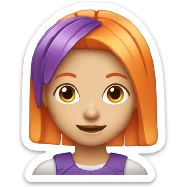 Orange hair girl with a purple popsicle  sticker