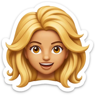 Cinematic Realistic Shakira Pop Culture Emoji, depicted with an energetic, dynamic portrayal of the global pop star rendered with lifelike textures and vibrant, charismatic lighting. sticker