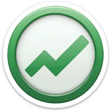 Green check box with white circle outside sticker