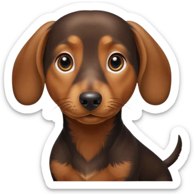 dachshund facing forwards, head and shoulders sticker