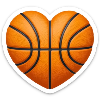 Basketball heart sticker