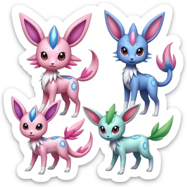 Sylveon-Palkia-Dialga-Shaymin-Meloetta-Celebi-Espeon-fusion-animal-Fakémon-creature  sticker