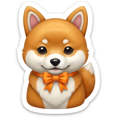 Shiba Inu dog with bow sticker