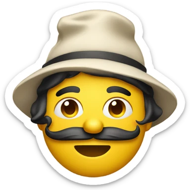 Yellow emoji with backwards hat biting lip sticker