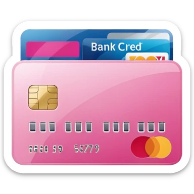 mix pink and white bank and credit card sticker