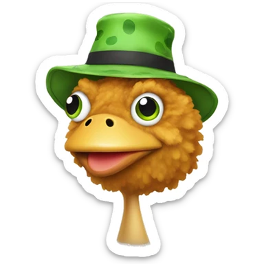 chiken nuggets wearing a frog hat sticker