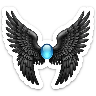 Left black angel wing sticker