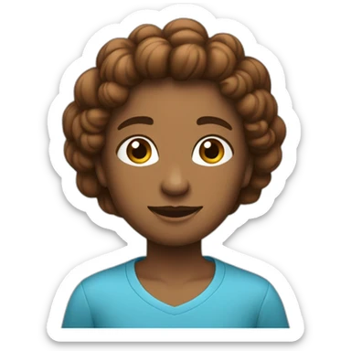 Quero carinha com cabelo liso marrom curto e olhos azuis curto sticker