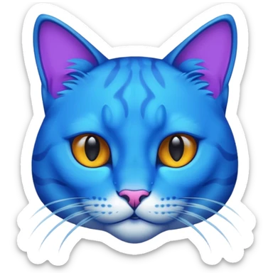 Realistic wild real life dark neon-blue feline (full body) sticker