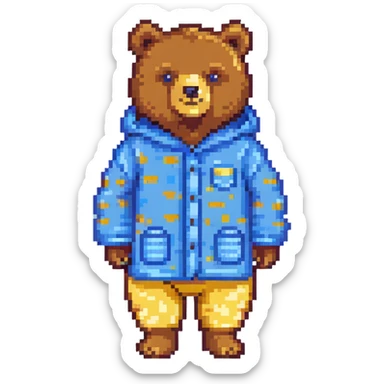 bear in blue pajamas standing sticker