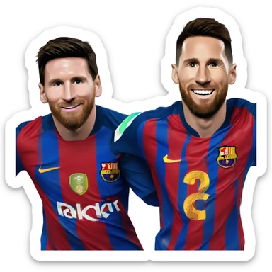 Messi y cristiano junto sticker