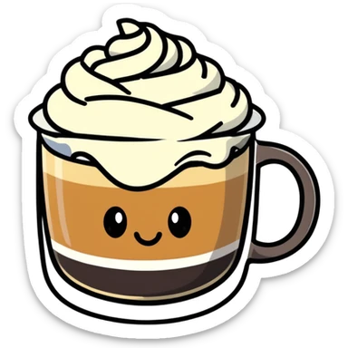 Raf coffee mug with whipped cream on top sticker