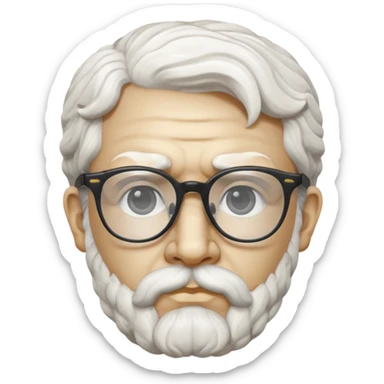 white marble greek statue head with glassess sticker