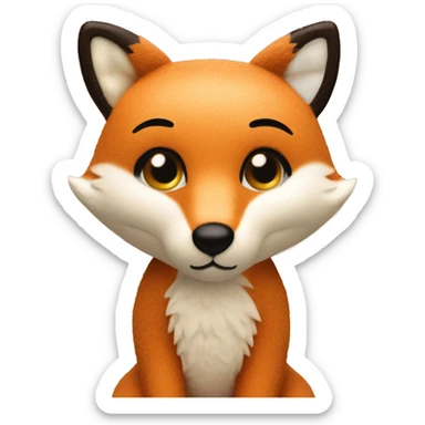 whole body of fox in jellycat style sticker
