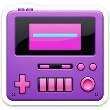 Necesito botones para un reproductor de música, los botones tienen que mezclar un estilo pixel art con vaporwave y usar como coló principal un morado, tienen que ser de: Rewind, Play, Pause, Forward y Stop sticker