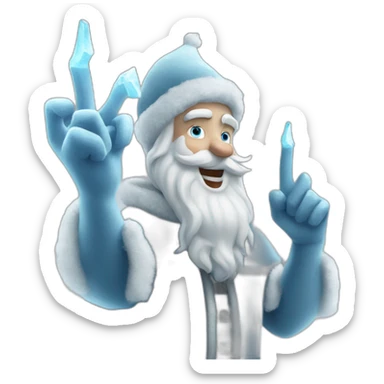 cool Father Frost hands Sign of the Horns sticker