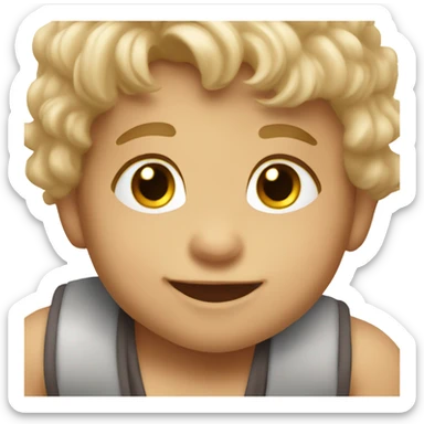 Happy baby boy with brown eyes and dirty blonde hair  sticker