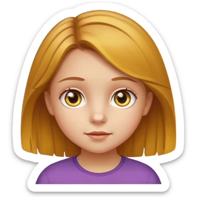 Sarı ve kumralımsı saç ela gözlü kücük kız sticker