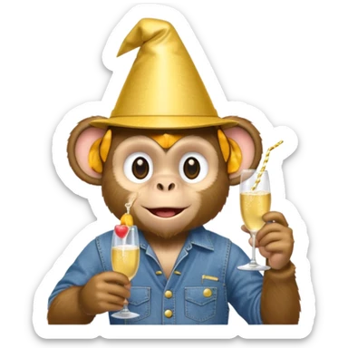 changuito con overol en una fiesta sticker