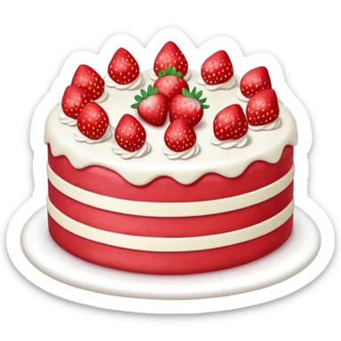Yummy strawberry cake sticker