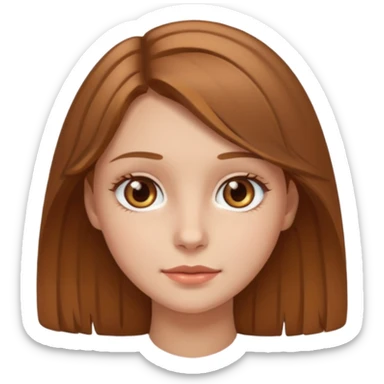 Create a fair-skinned girl with light brown hair and hazel eyes sticker