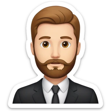 Realistic evil JD Vance with a beard and a suit sticker