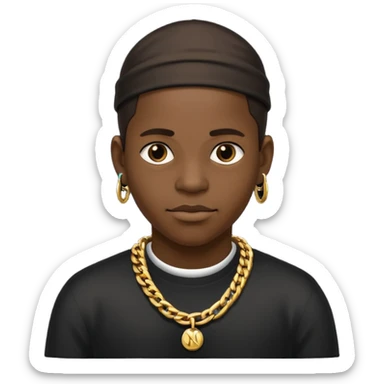 black rapper with a chain saying nigger sticker