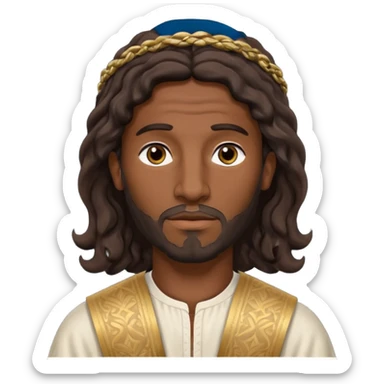 boaz - arab man from the bible no headdress with hair  sticker