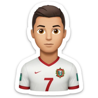 Cristiano Ronaldo soccer player in Portugal jersey number 7 sticker