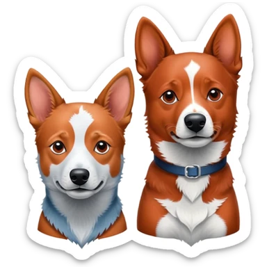 Red heeler and blue heeler sticker