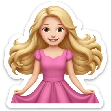 woman Social, diplomatic, stylish — the ultimate people-pleaser. in pink dress long hair 
more dinamic emoji  sticker