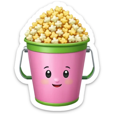 original popocorn emoji but the bucket is pink and green sticker