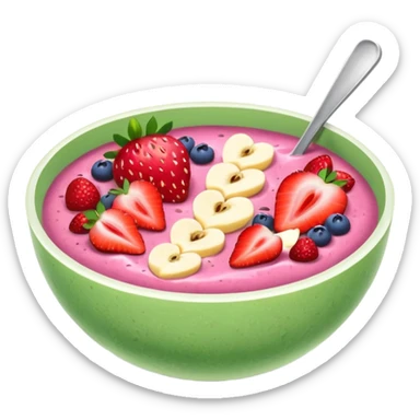 smoothie bowl with strawberries sticker
