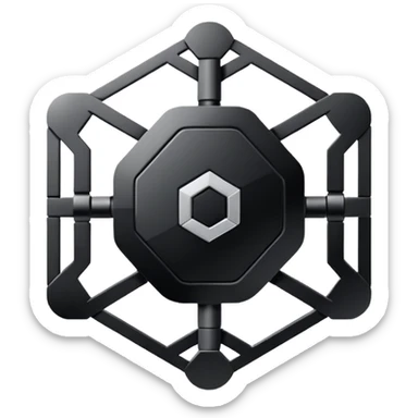 Create an emoji in which it is representing AI logo similarly like the logo of Chat GPT ,Gemini but different completely different and very professional not simple and try to make it in black and white colour sticker