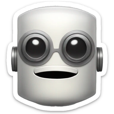 Robot de bigotes cabeza cuadrada conversando  sticker