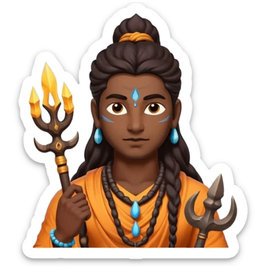 Shiva with trishul sticker