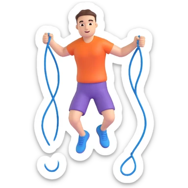 man jumping rope sticker