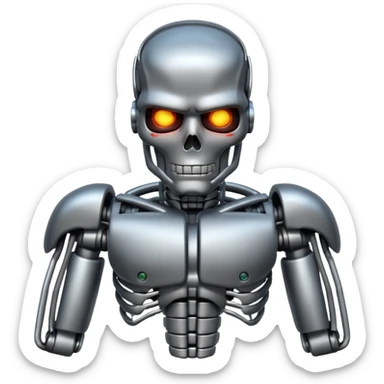 Creates an emoji with the image of the state of Arnold Schwarzenegger from the Terminator sticker